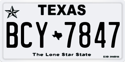 TX license plate BCY7847
