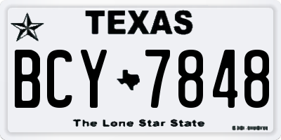 TX license plate BCY7848