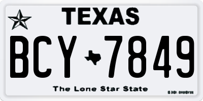 TX license plate BCY7849