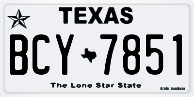 TX license plate BCY7851