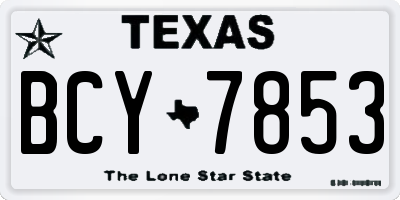 TX license plate BCY7853