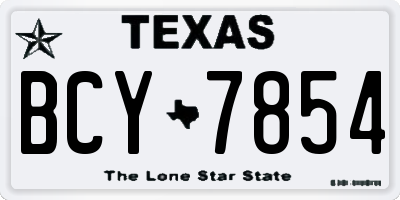 TX license plate BCY7854
