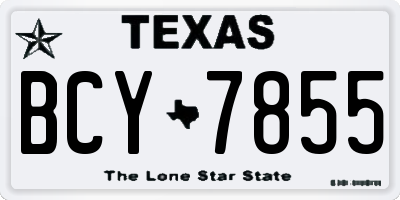 TX license plate BCY7855