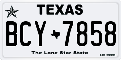 TX license plate BCY7858