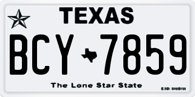 TX license plate BCY7859