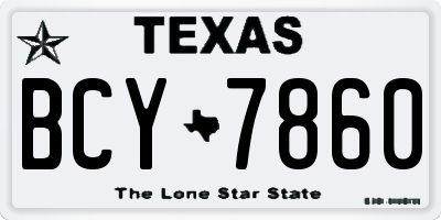 TX license plate BCY7860