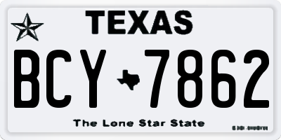 TX license plate BCY7862