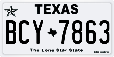 TX license plate BCY7863