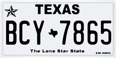 TX license plate BCY7865