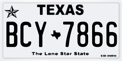 TX license plate BCY7866