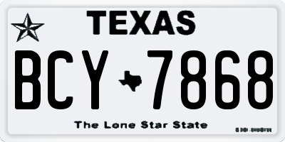 TX license plate BCY7868