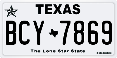 TX license plate BCY7869