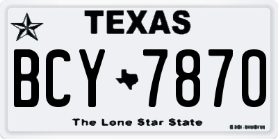TX license plate BCY7870