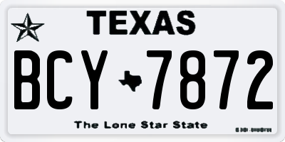 TX license plate BCY7872