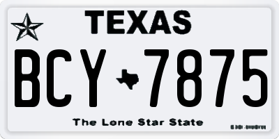 TX license plate BCY7875