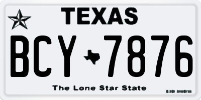 TX license plate BCY7876