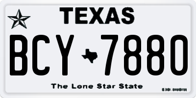 TX license plate BCY7880