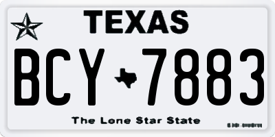 TX license plate BCY7883