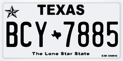 TX license plate BCY7885