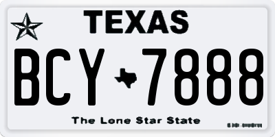 TX license plate BCY7888