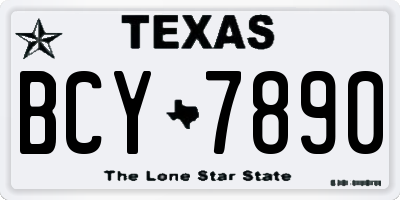 TX license plate BCY7890