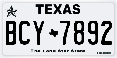 TX license plate BCY7892