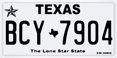 TX license plate BCY7904