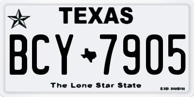 TX license plate BCY7905