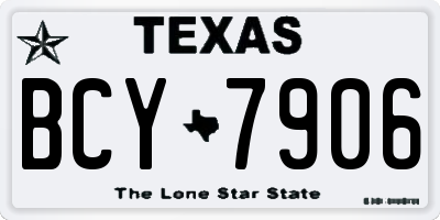 TX license plate BCY7906