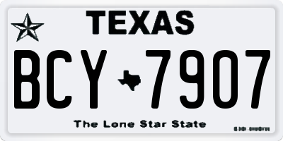 TX license plate BCY7907