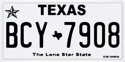 TX license plate BCY7908