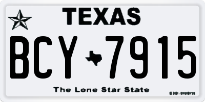 TX license plate BCY7915