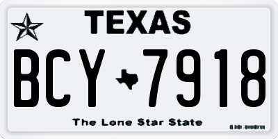 TX license plate BCY7918