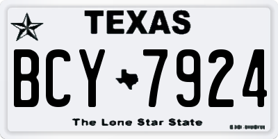 TX license plate BCY7924
