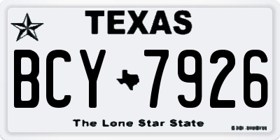 TX license plate BCY7926