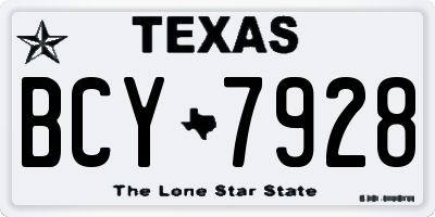 TX license plate BCY7928