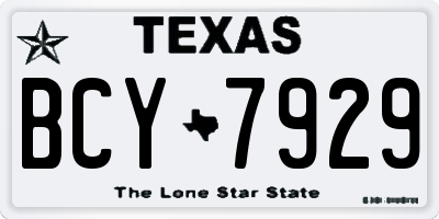 TX license plate BCY7929
