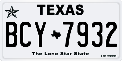 TX license plate BCY7932