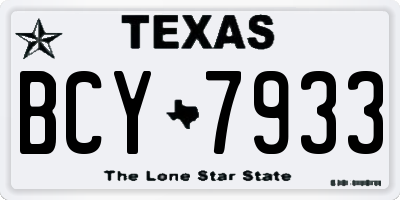 TX license plate BCY7933