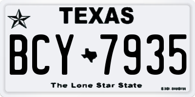 TX license plate BCY7935