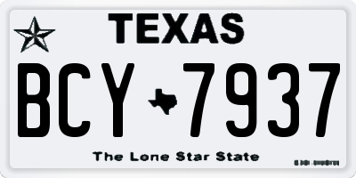 TX license plate BCY7937