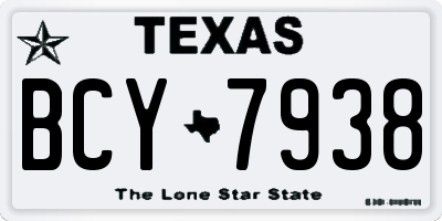 TX license plate BCY7938