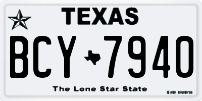 TX license plate BCY7940