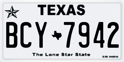 TX license plate BCY7942