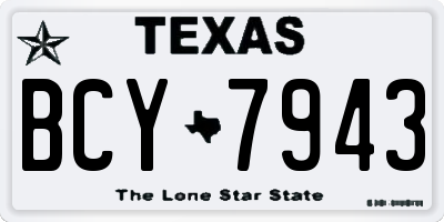 TX license plate BCY7943