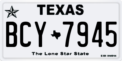 TX license plate BCY7945