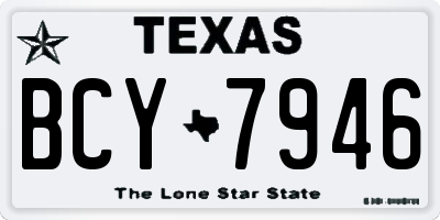 TX license plate BCY7946