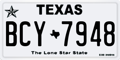 TX license plate BCY7948