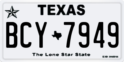 TX license plate BCY7949