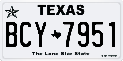 TX license plate BCY7951